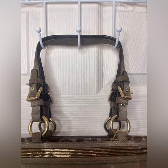 Coach Vintage Bronze / Brown /Copper Beaded Detail Tote - Picture 5 of 8